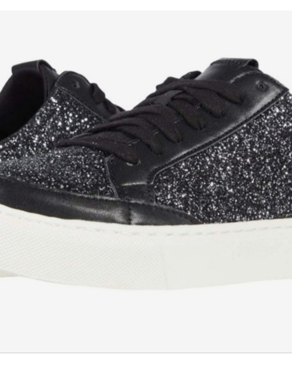 Dr. Scholl's Black Glitter Low-Top Platform Sneakers
